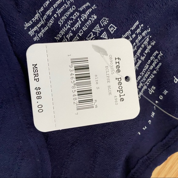 NWT Free People Gone Adrift Navy Long Sleeve Small - Picture 3 of 8
